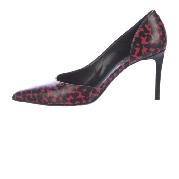 SAINT LAURENT red & black heart heels - Picture 1 of 11
